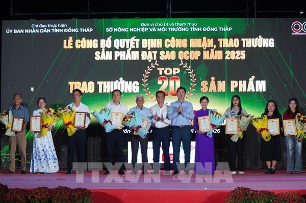 Đồng Tháp vinh danh sản phẩm OCOP đạt sao và Top 20 tiêu biểu năm 2025