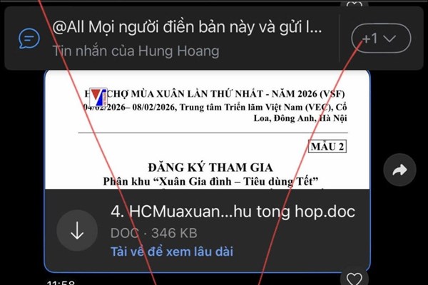 Cảnh báo việc kêu gọi đóng tiền tham gia gian hàng Hội chợ Mùa Xuân 2026