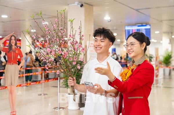 Cùng Vietjet mang đào, mai về nhà 