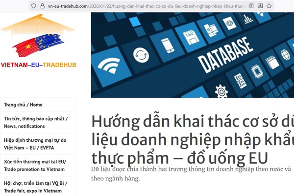 Hoàn thành cơ sở dữ liệu doanh nghiệp nhập khẩu nông sản, thực phẩm và đồ uống của EU
