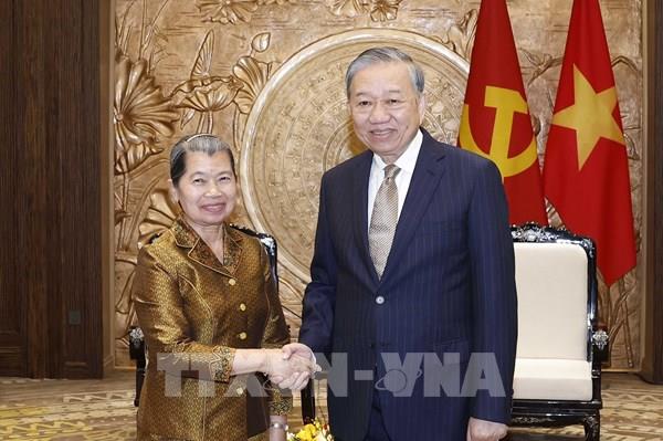 Tổng Bí thư Tô Lâm tiếp Đoàn đại biểu Đảng Nhân dân Campuchia