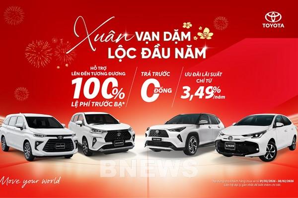 Toyota tung loạt ưu đãi lớn trong tháng 2/2026 