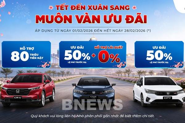 Honda Việt Nam triển khai chương trình ưu đãi loạt ô tô trong tháng 2
