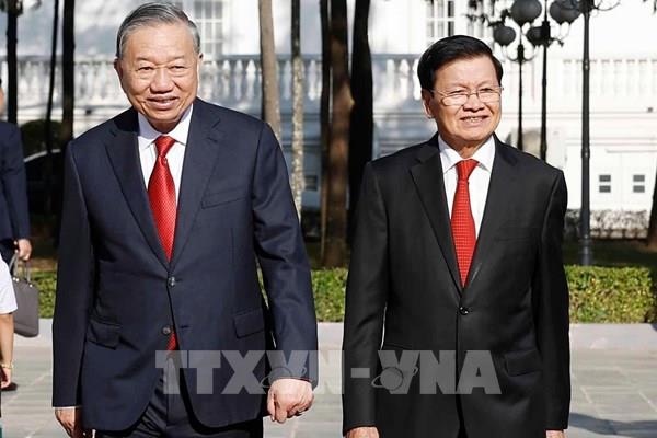 Tổng Bí thư Tô Lâm chứng kiến Lễ trao các văn kiện hợp tác Việt Nam – Lào