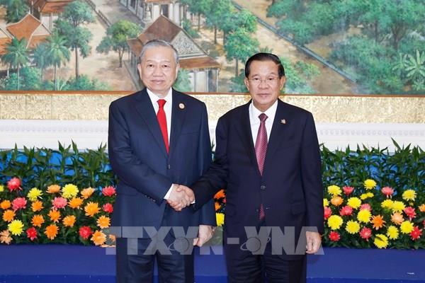 Tổng Bí thư Tô Lâm hội kiến Samdech Techo Hun Sen