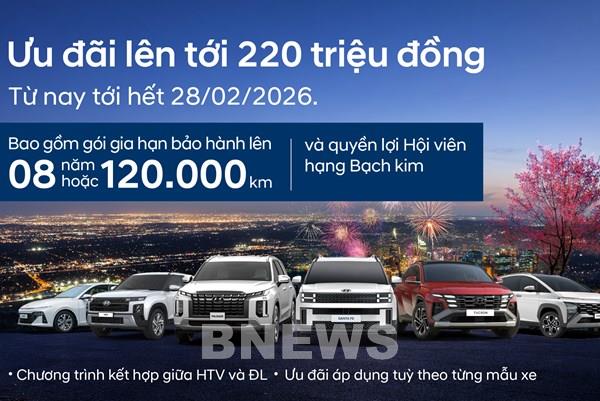 Hyundai Thành Công ưu đãi đến 220 triệu đồng cho khách mua xe tháng 2