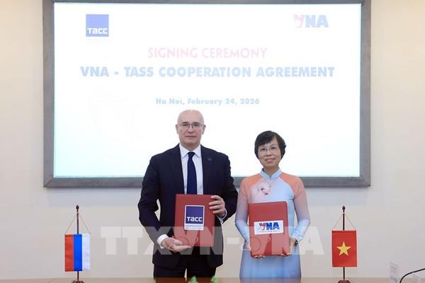 TTXVN và TASS ký thỏa thuận hợp tác mới