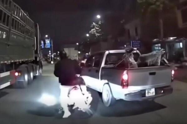 Tạm giữ hình sự lái xe bán tải chèn ngã xe máy chở trẻ nhỏ ở Hoàng Mai (Hà Nội)