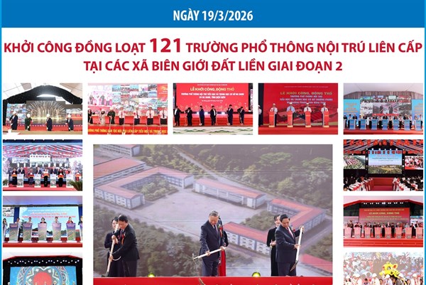 Khởi công đồng loạt 121 trường phổ thông nội trú liên cấp tại các xã biên giới đất liền giai đoạn 2