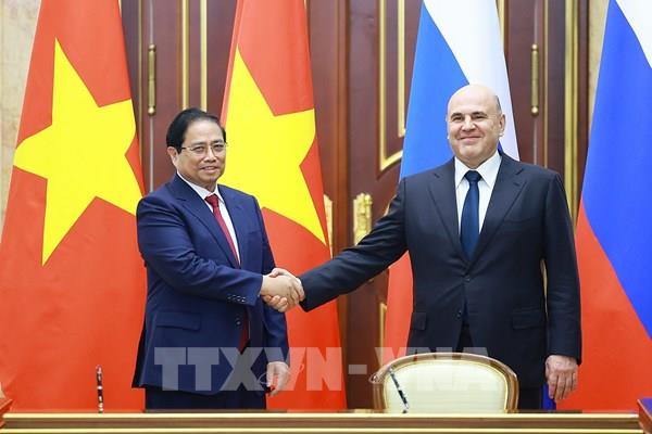 Thủ tướng Phạm Minh Chính hội đàm với Thủ tướng Liên bang Nga và chứng kiến lễ ký Hiệp định về điện hạt nhân