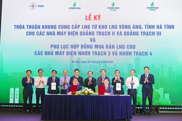 Ký thỏa thuận cung cấp khí LNG cho các dự án điện trọng điểm