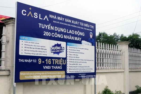 Nhiều doanh nghiệp tại Ninh Bình khó tuyển lao động