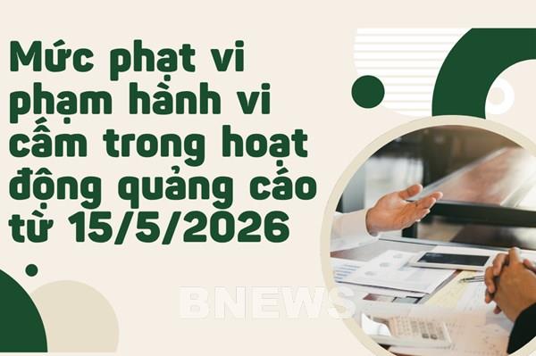 Mức phạt vi phạm hành vi cấm trong hoạt động quảng cáo từ 15/5/2026