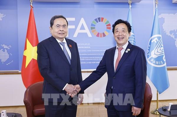 Chủ tịch Quốc hội Trần Thanh Mẫn gặp Tổng Giám đốc Tổ chức Lương thực và Nông nghiệp Liên hợp quốc