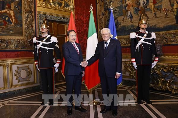 Chủ tịch Quốc hội Trần Thanh Mẫn hội kiến Tổng thống Italy