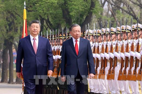 Tổng Bí thư, Chủ tịch Trung Quốc Tập Cận Bình chủ trì Lễ đón chính thức Tổng Bí thư, Chủ tịch nước Tô Lâm