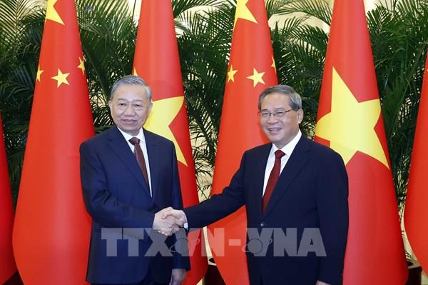 Tổng Bí thư, Chủ tịch nước Tô Lâm hội kiến Thủ tướng Quốc vụ viện Trung Quốc Lý Cường