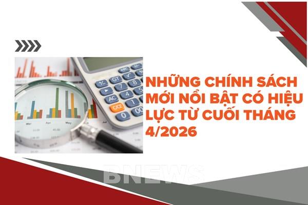 Những chính sách mới nổi bật có hiệu lực từ cuối tháng 4/2026