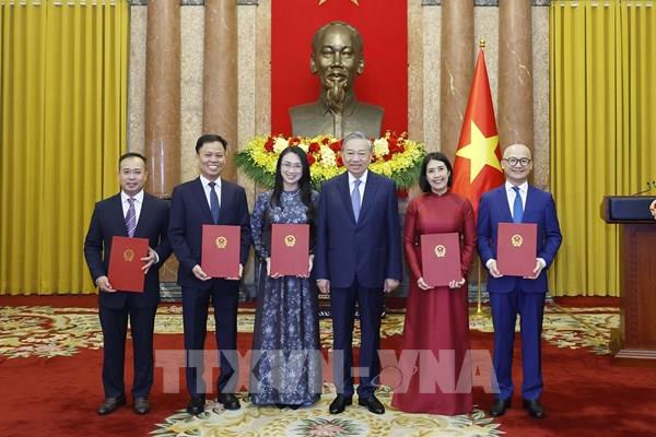 Tổng Bí thư, Chủ tịch nước Tô Lâm trao quyết định bổ nhiệm 5 Đại sứ Việt Nam tại nước ngoài