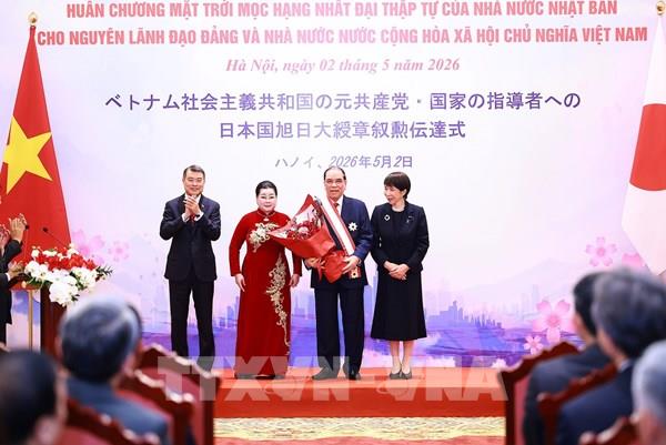 Nhật Bản trao tặng Huân chương Mặt trời mọc cho nguyên lãnh đạo Đảng, Nhà nước Việt Nam