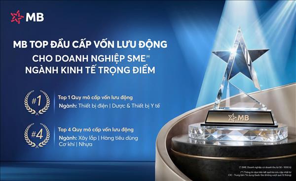 MB thuộc nhóm dẫn đầu cấp vốn lưu động cho doanh nghiệp SME ở các ngành kinh tế trọng điểm