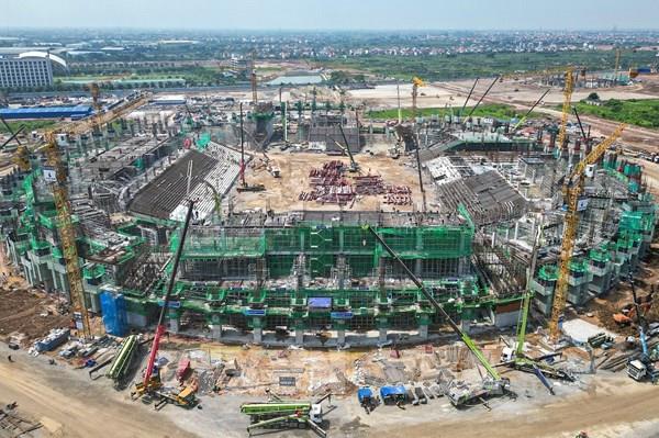 Toàn cảnh đại công trường sân vận động PVF lớn thứ hai Việt Nam