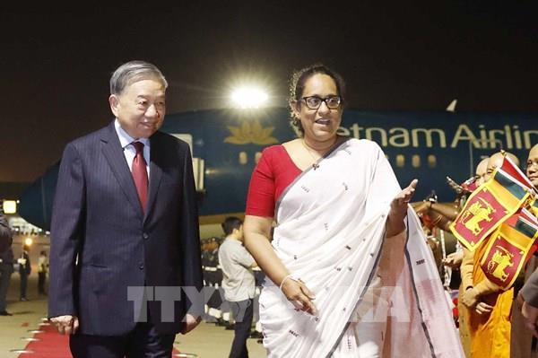 Tổng Bí thư, Chủ tịch nước Tô Lâm bắt đầu thăm Sri Lanka