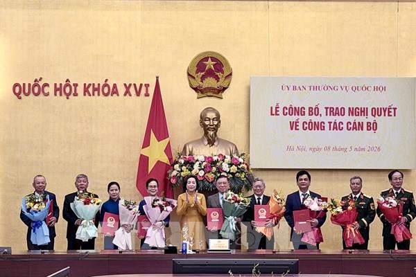 Công bố, trao Nghị quyết của Ủy ban Thường vụ Quốc hội về công tác cán bộ