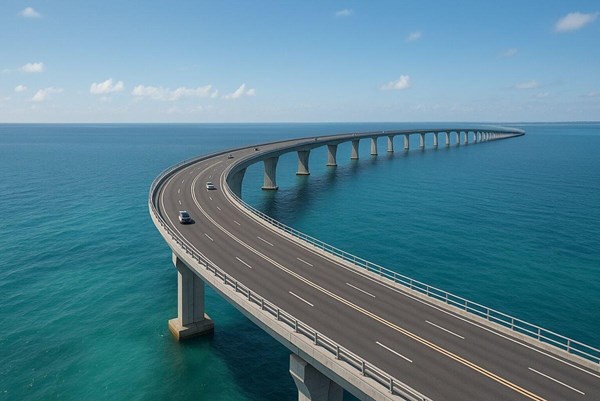 Hầm vượt biển Cần Giờ - Vũng Tàu được kéo dài lên gần 3,85 km