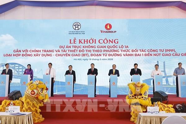 Khởi công trục không gian Quốc lộ 1A gần 162.000 tỷ đồng tại Hà Nội