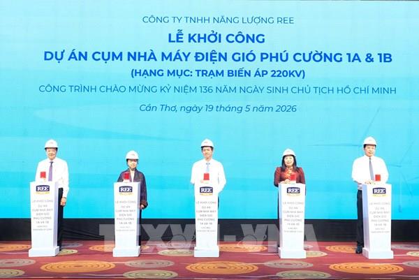 Cần Thơ đồng loạt khởi công 2 dự án điện gió lớn