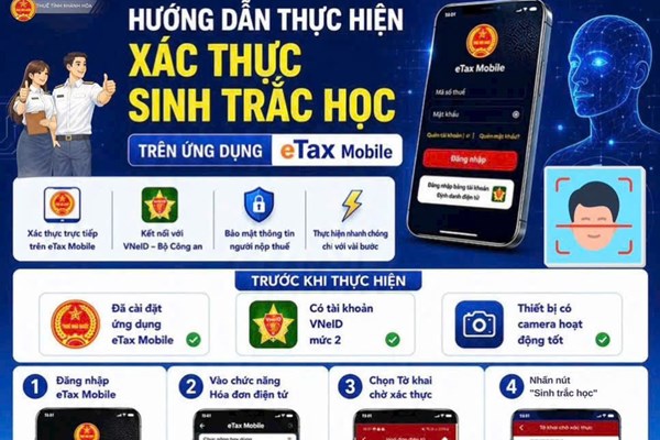 Triển khai xác thực sinh trắc học ngăn gian lận hóa đơn điện tử