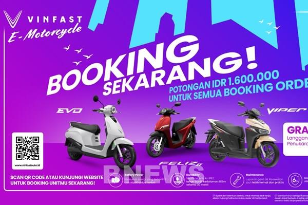 VinFast mở đặt cọc 3 mẫu xe máy điện đổi pin tại Indonesia