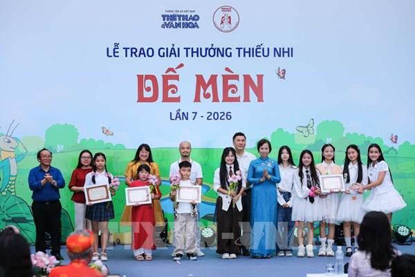 Giải thưởng Dế Mèn 2026: Lan tỏa khát vọng sáng tạo cho thiếu nhi