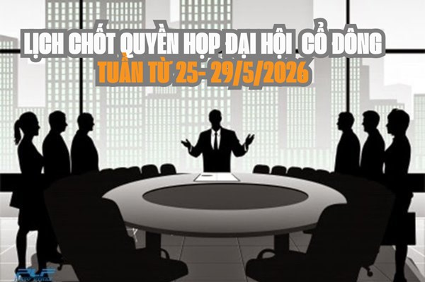 Tin chứng khoán: 52 doanh nghiệp chốt quyền họp đại hội cổ đông tuần tới