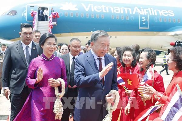 Tổng Bí thư, Chủ tịch nước Tô Lâm và Phu nhân bắt đầu thăm chính thức Vương quốc Thái Lan