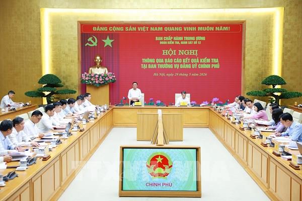 Hội nghị thông qua báo cáo kết quả kiểm tra tại Ban Thường vụ Đảng ủy Chính phủ