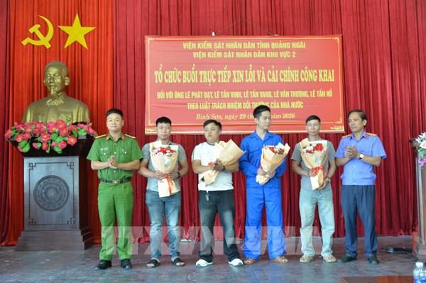 Xin lỗi, cải chính công khai đối với các công dân bị hàm oan