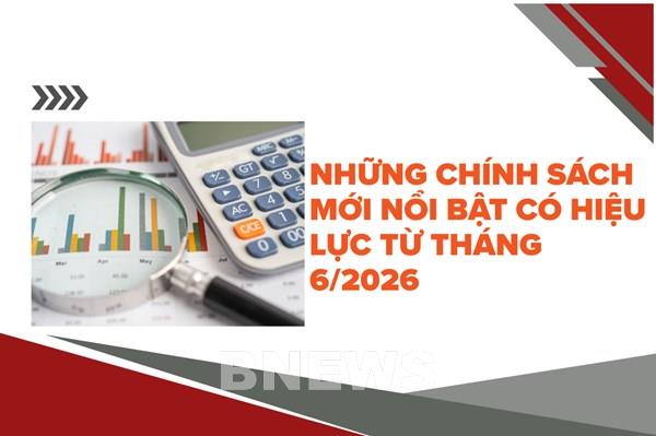 Những chính sách mới nổi bật có hiệu lực từ tháng 6/2026