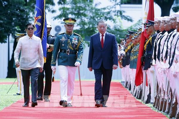 Lễ đón Tổng Bí thư, Chủ tịch nước Tô Lâm thăm cấp Nhà nước Philippines