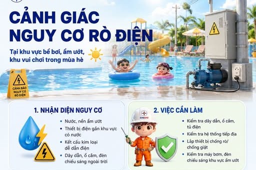 Cảnh giác nguy cơ rò điện tại bể bơi, khu vui chơi mùa hè