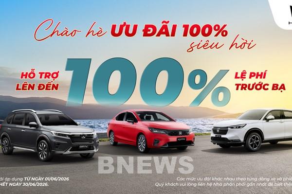 Honda Việt Nam ưu đãi đến 100% lệ phí trước bạ cho ô tô trong tháng 6