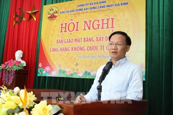 Bàn giao mặt bằng xây dựng Cảng hàng không quốc tế Gia Bình