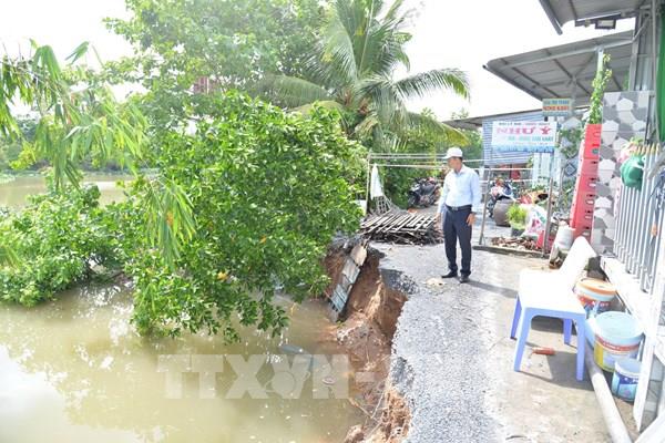Sạt lở tuyến đường hơn 5,6 tỷ đồng vừa đưa vào sử dụng ở Đồng Tháp