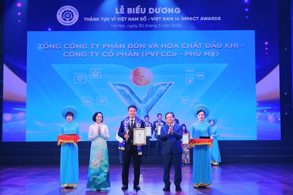 PVFCCo Phú Mỹ lập “cú đúp” tại Việt Nam I4 IMPACT AWARDS 2026