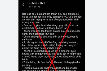 Lỗi kỹ thuật khiến nhiều người dân nhận tin nhắn cảnh báo bão từ năm 2024