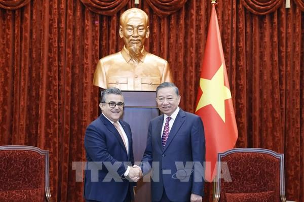 Tổng Bí thư, Chủ tịch nước Tô Lâm tiếp Đại sứ Nhà nước Palestine Saadi Salama chào từ biệt