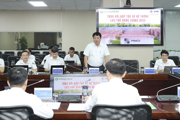 EVN và Vinachem trao đổi hợp tác về pin lưu trữ năng lượng