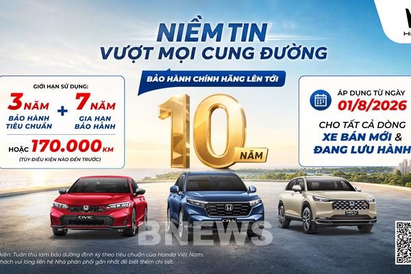 Honda Việt Nam gia hạn bảo hành ô tô lên tới 10 năm