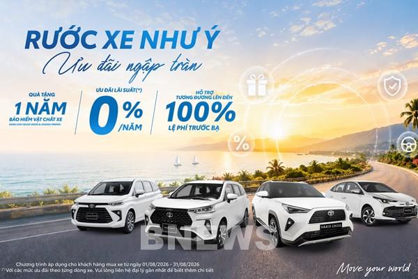 Toyota Việt Nam ưu đãi đến 75 triệu đồng trong tháng 8/2026